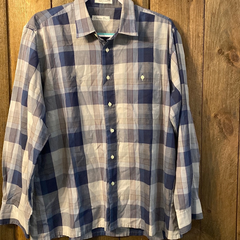 Men’s blue Christian Dior button up size extra-large